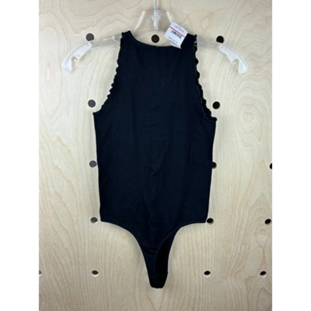 NWT Free People Intimately Black Scalloped Muscle Cut Bodysuit Size XS - Picture 3 of 6